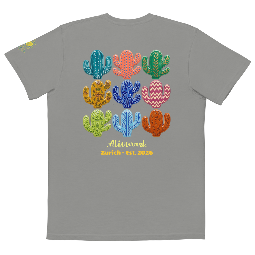 Cactus Home decor Unisex garment-dyed pocket t-shirt - Alivwood