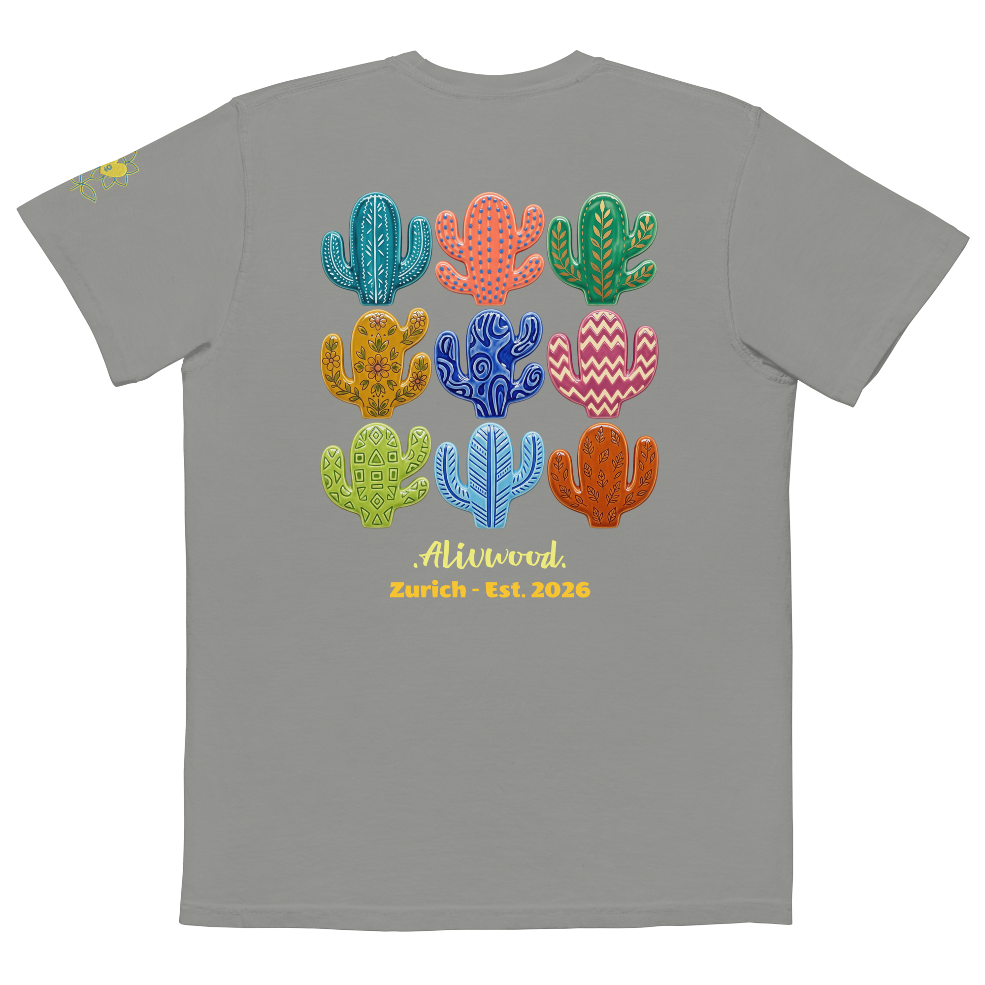 Cactus Home decor Unisex garment-dyed pocket t-shirt - Alivwood