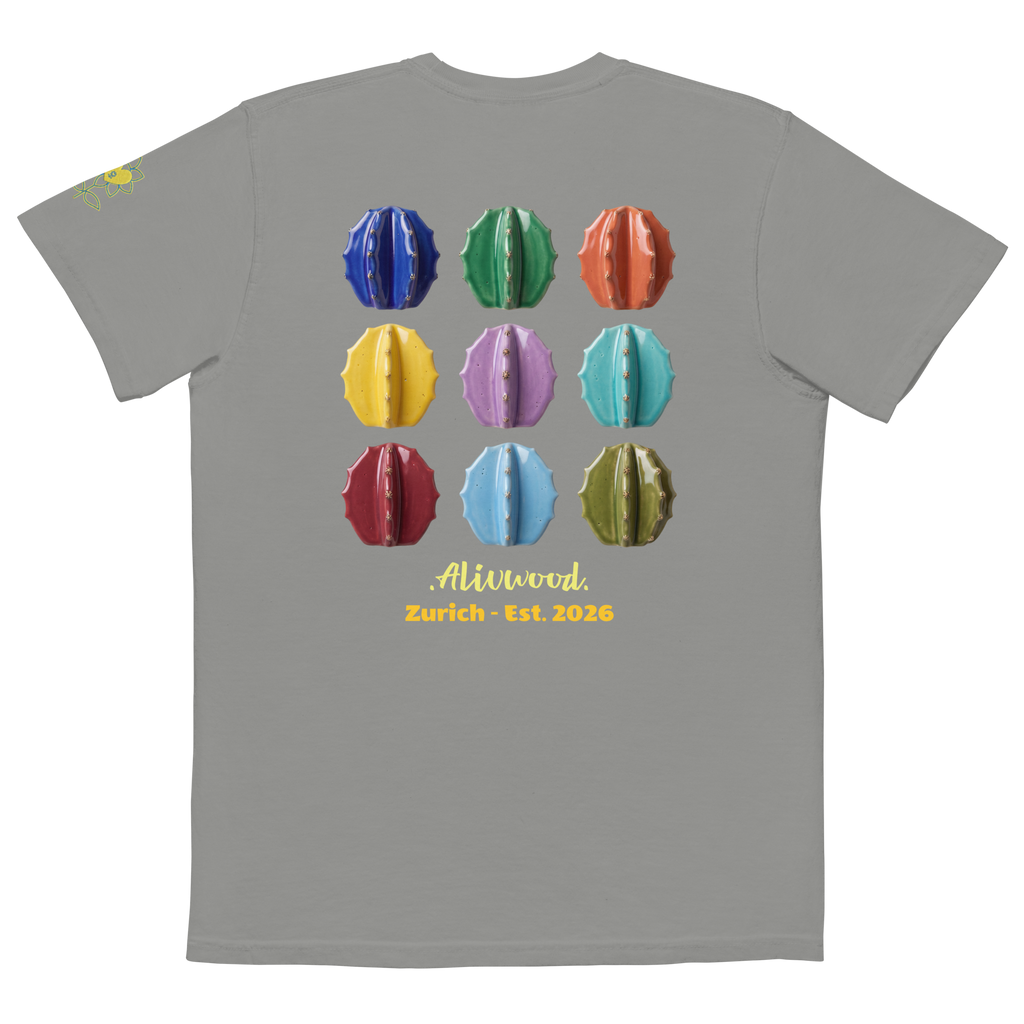 Cactus Vase Home decor Unisex garment-dyed pocket t-shirt - Alivwood