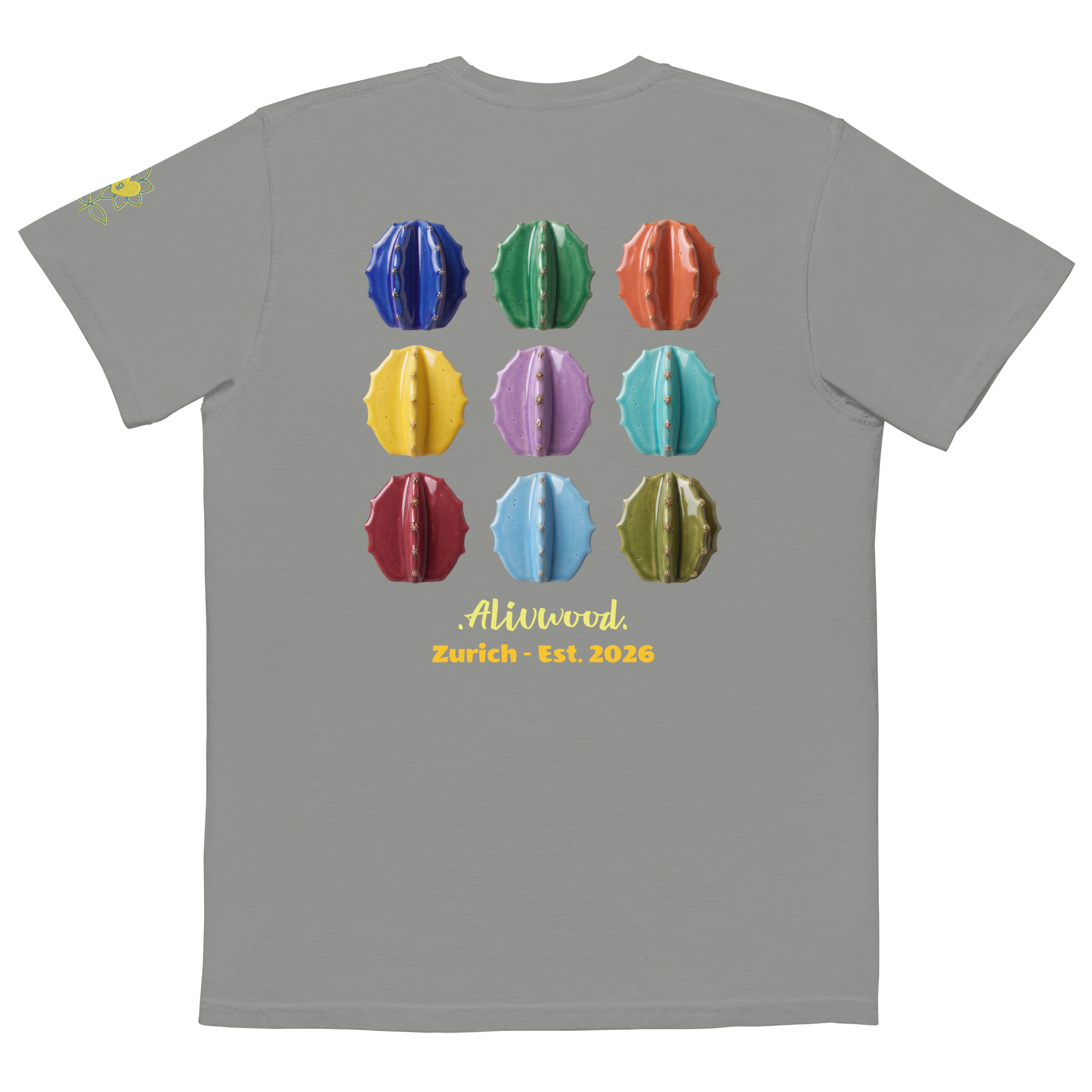 Cactus Vase Home decor Unisex garment-dyed pocket t-shirt - Alivwood
