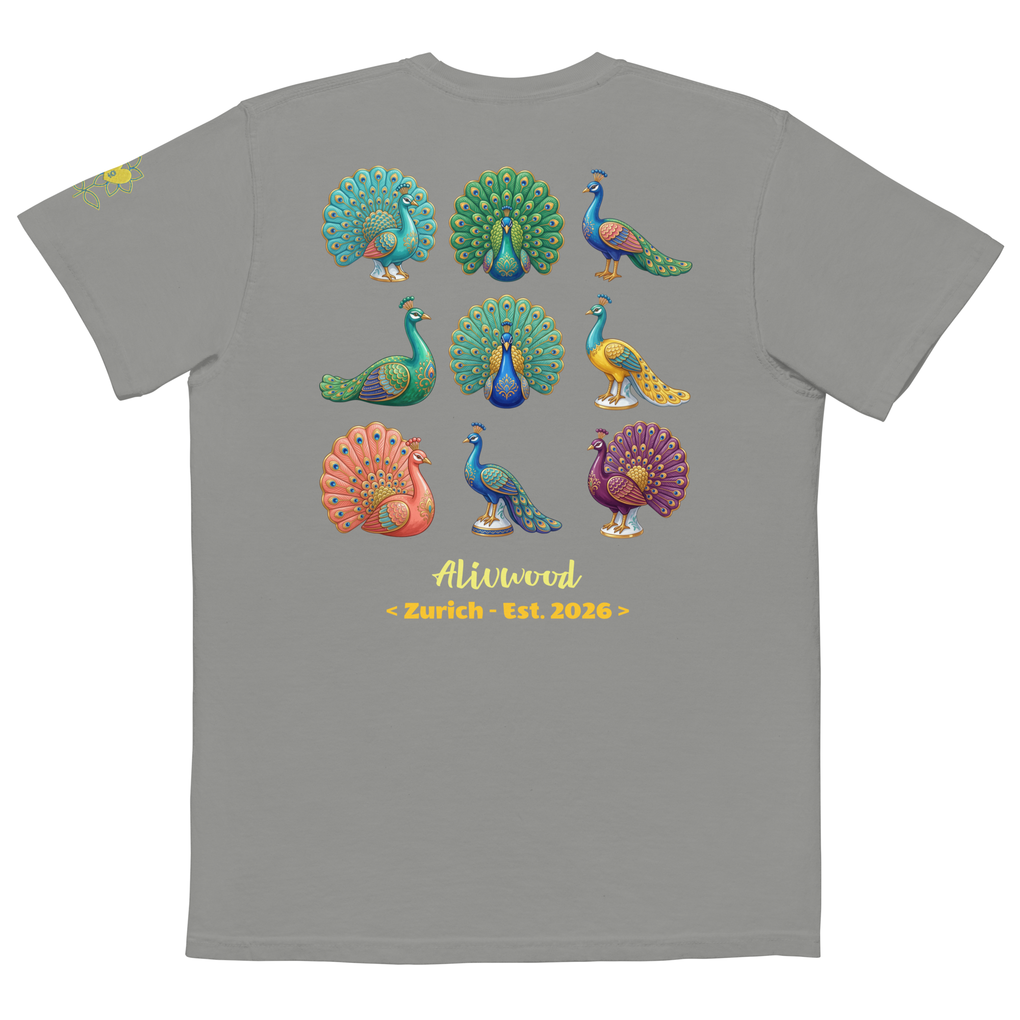 Peacock Home Decor Unisex Garment-Dyed Pocket T-Shirt - Alivwood