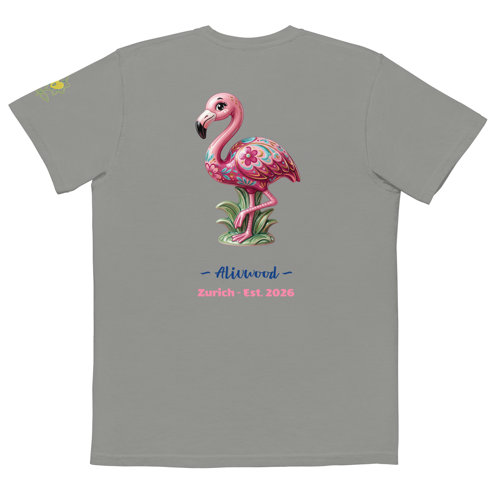 Pink Flamingo Home decor Unisex garment-dyed pocket t-shirt - Alivwood