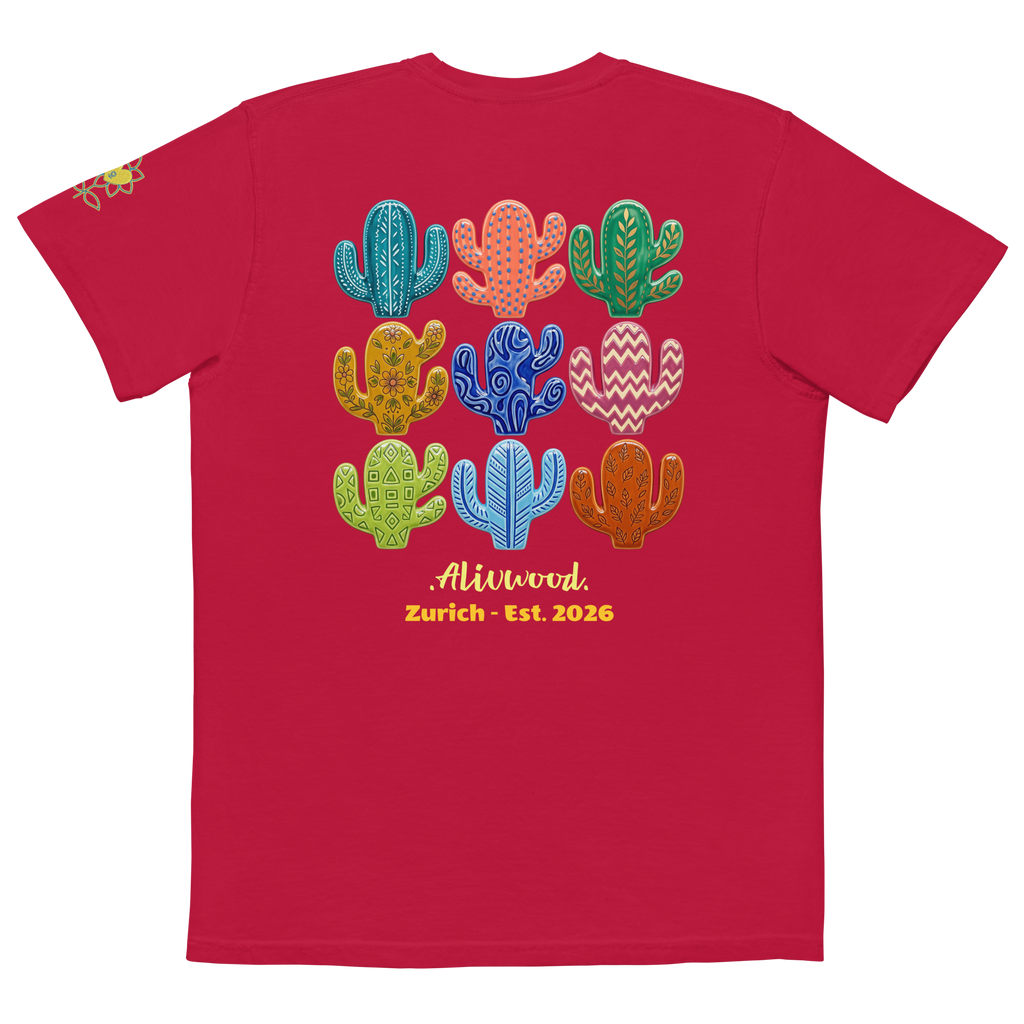 Cactus Home decor Unisex garment-dyed pocket t-shirt - Alivwood
