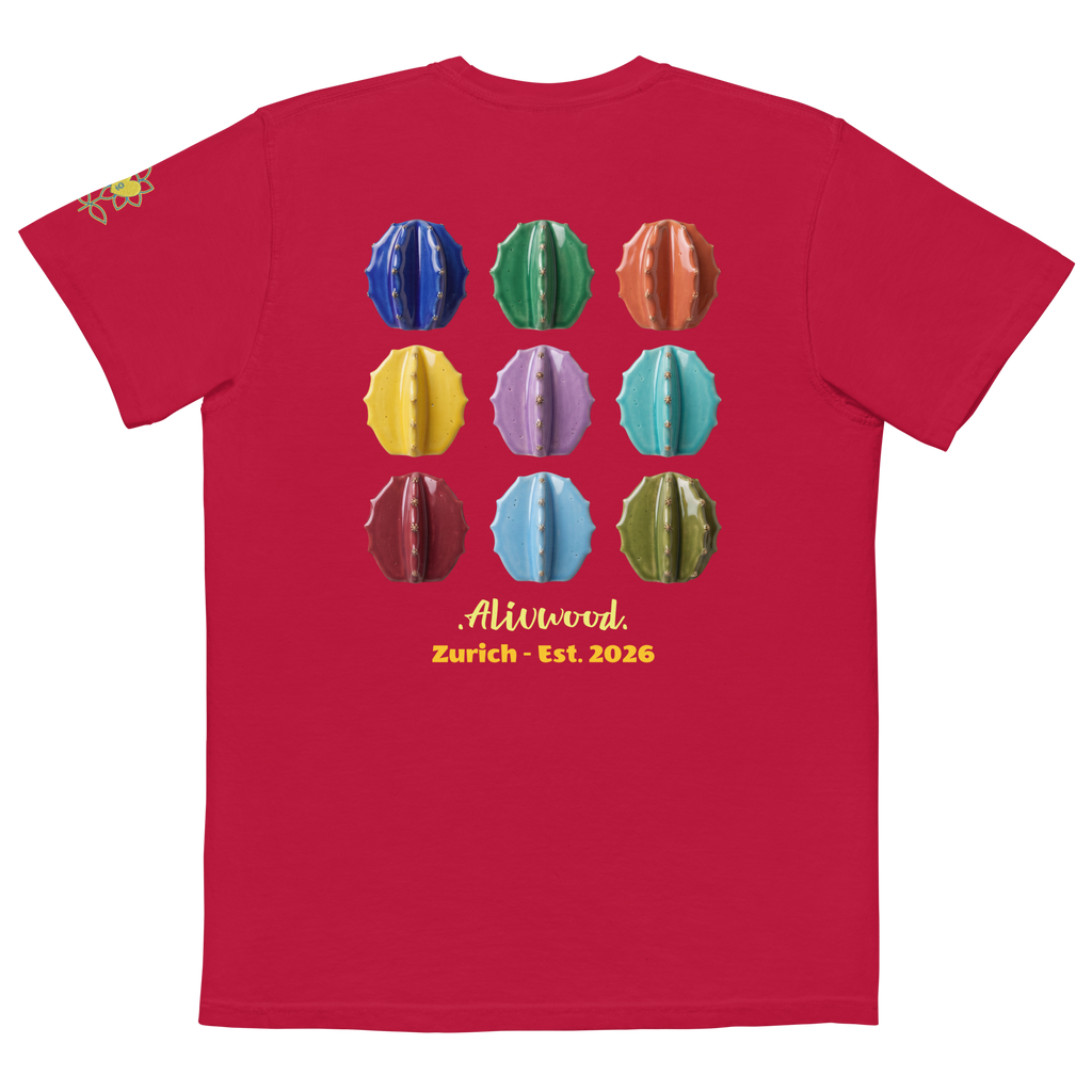 Cactus Vase Home decor Unisex garment-dyed pocket t-shirt - Alivwood