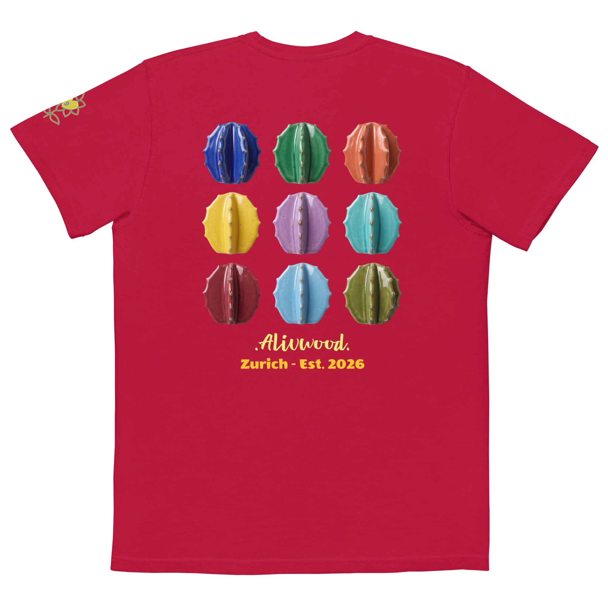 Cactus Vase Home decor Unisex garment-dyed pocket t-shirt - Alivwood
