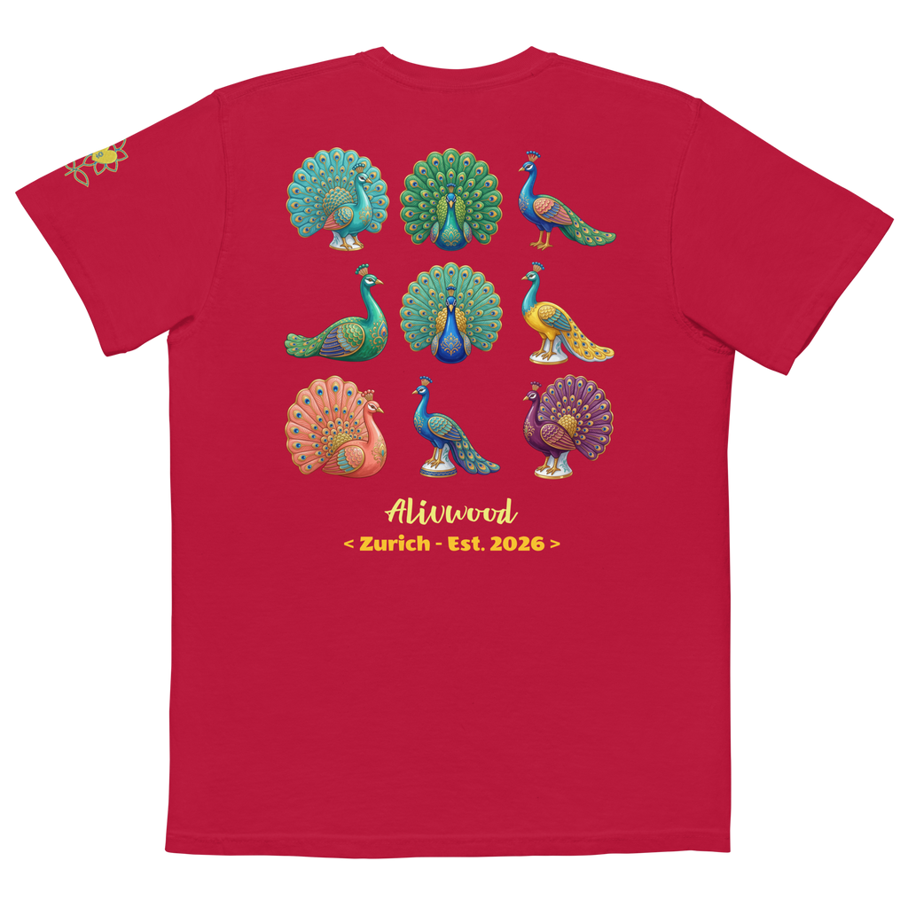 Peacock Home Decor Unisex Garment-Dyed Pocket T-Shirt - Alivwood