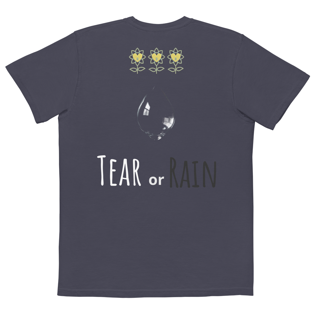 Tear or Rain Unisex garment-dyed pocket t-shirt - Alivwood