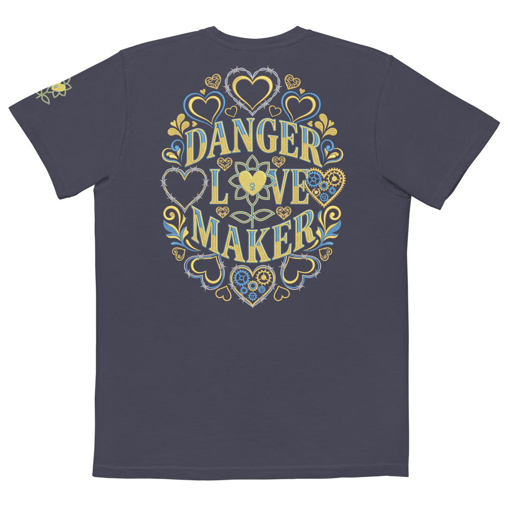Danger Love Maker Unisex garment-dyed pocket t-shirt - Alivwood
