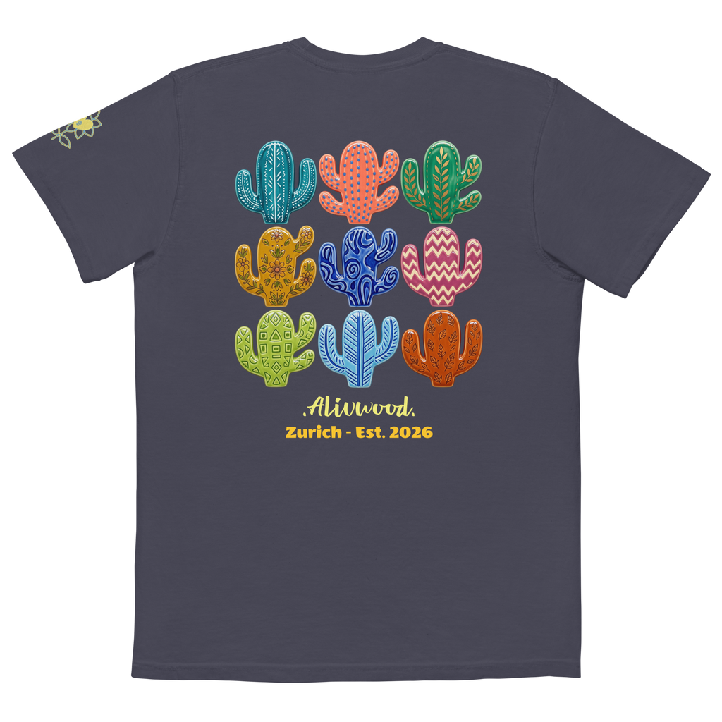 Cactus Home decor Unisex garment-dyed pocket t-shirt - Alivwood