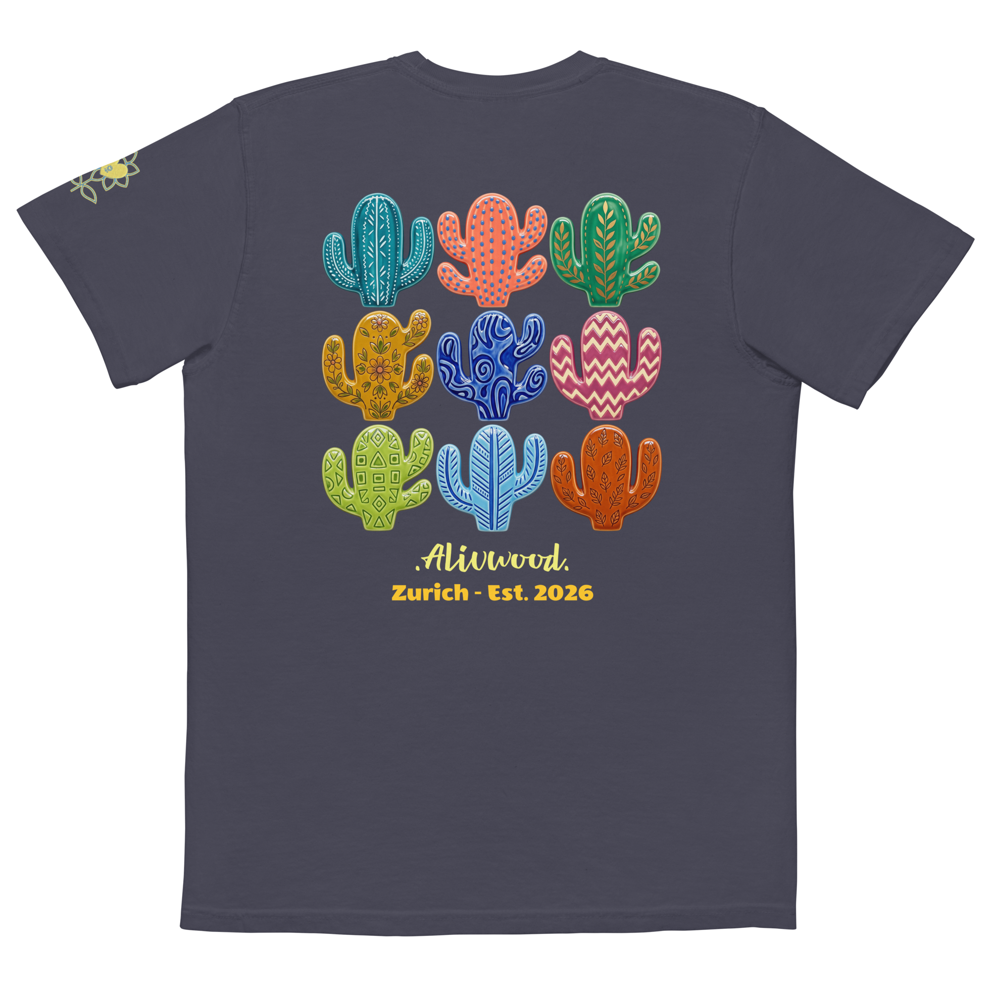 Cactus Home decor Unisex garment-dyed pocket t-shirt - Alivwood