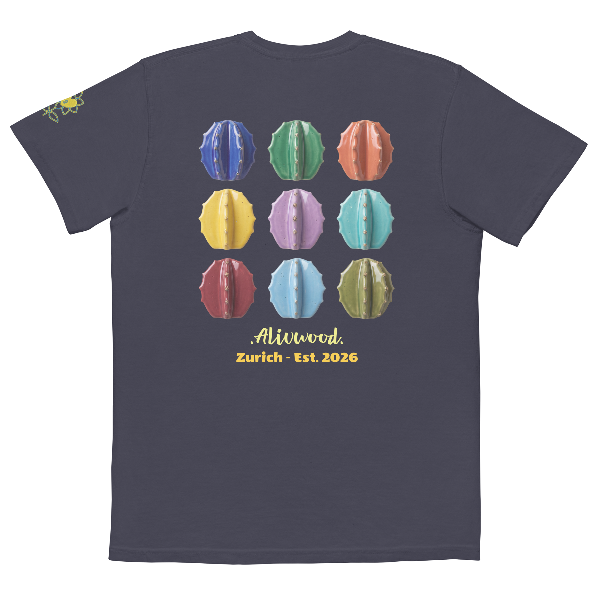 Cactus Vase Home decor Unisex garment-dyed pocket t-shirt - Alivwood