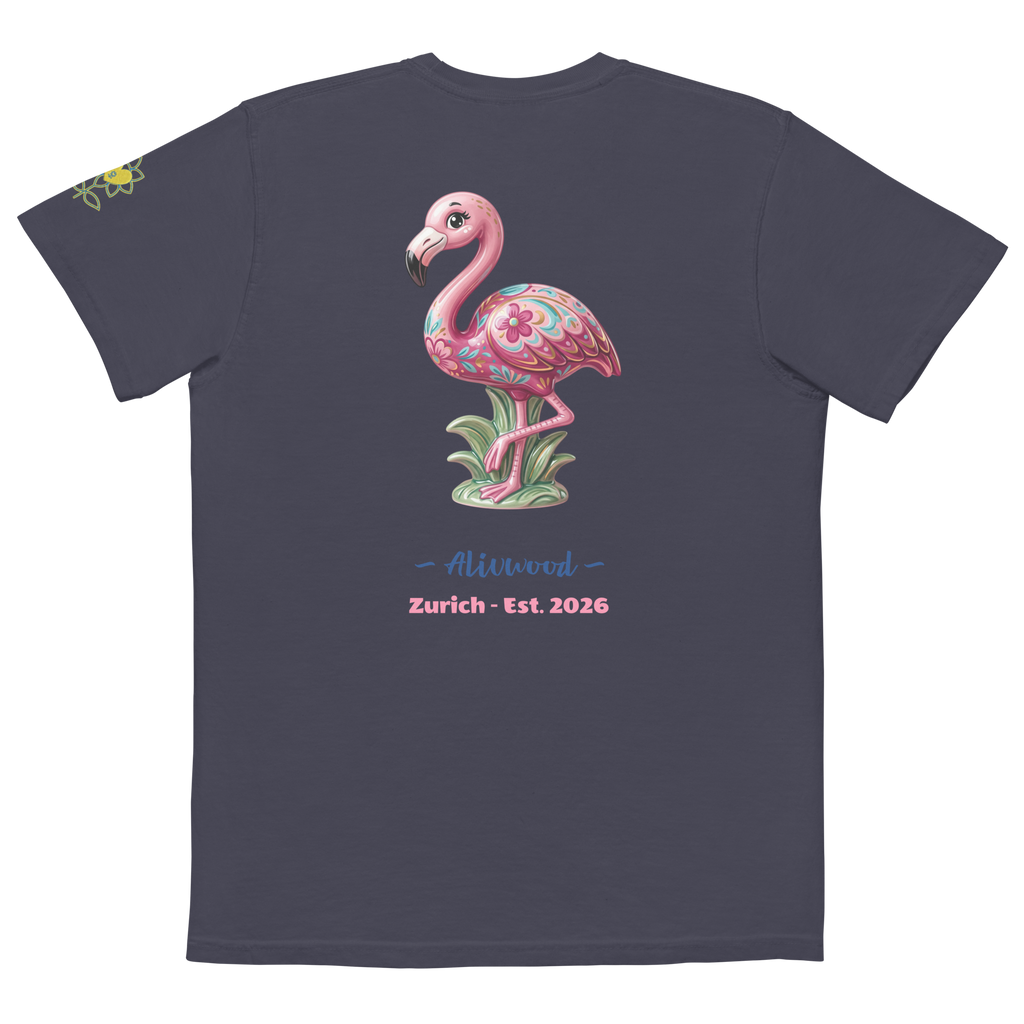 Pink Flamingo Home decor Unisex garment-dyed pocket t-shirt - Alivwood