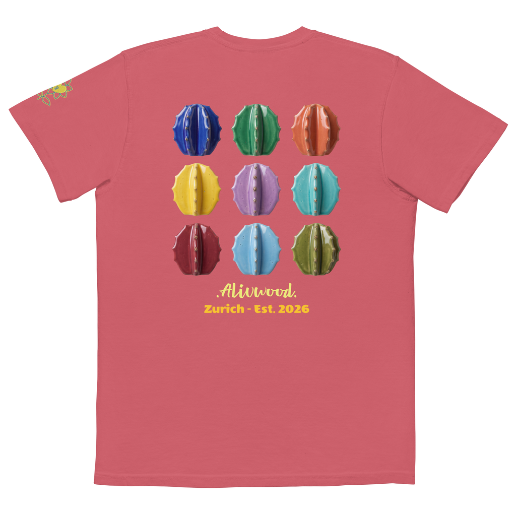 Cactus Vase Home decor Unisex garment-dyed pocket t-shirt - Alivwood
