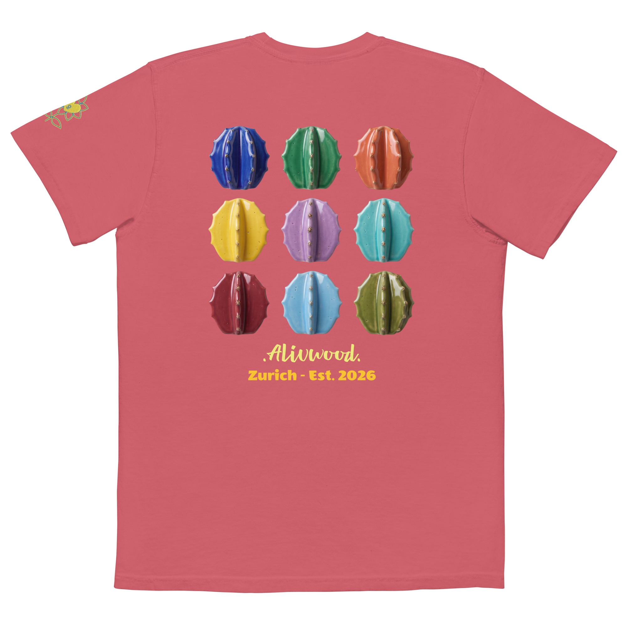 Cactus Vase Home decor Unisex garment-dyed pocket t-shirt - Alivwood