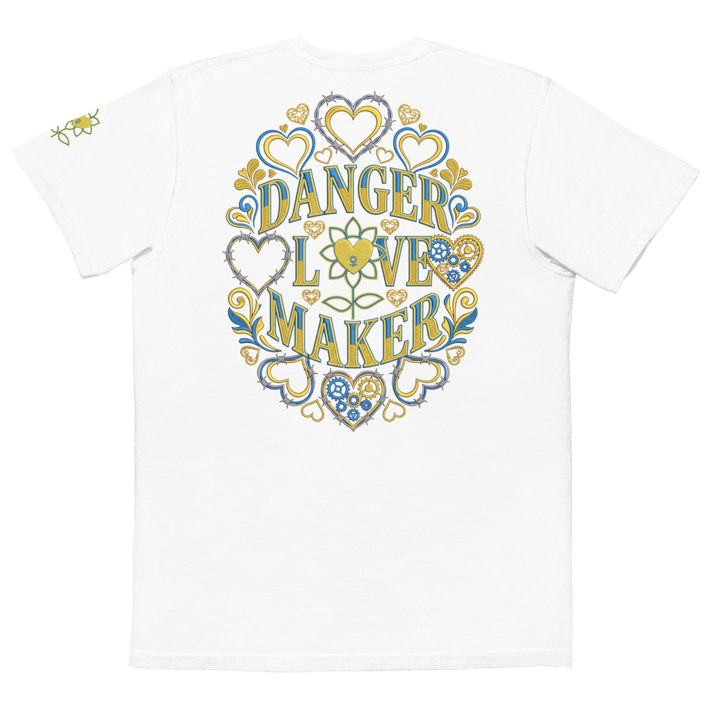 Danger Love Maker Unisex garment-dyed pocket t-shirt - Alivwood