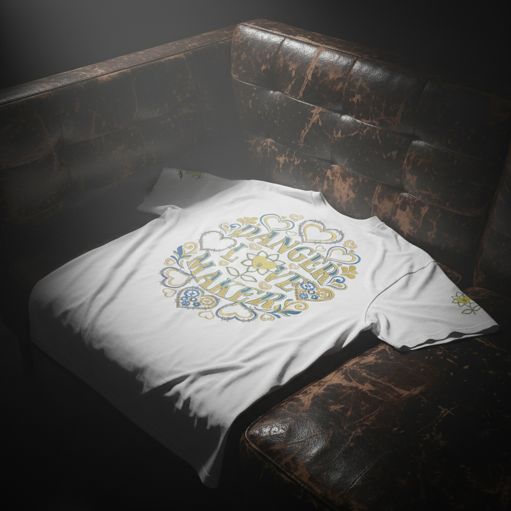 Danger Love Maker Unisex garment-dyed pocket t-shirt - Alivwood
