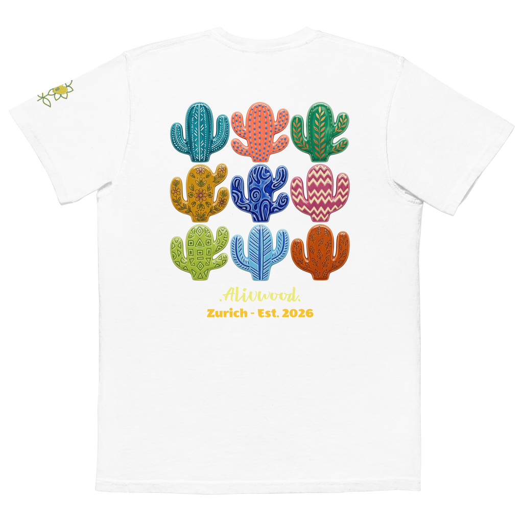 Cactus Home decor Unisex garment-dyed pocket t-shirt - Alivwood