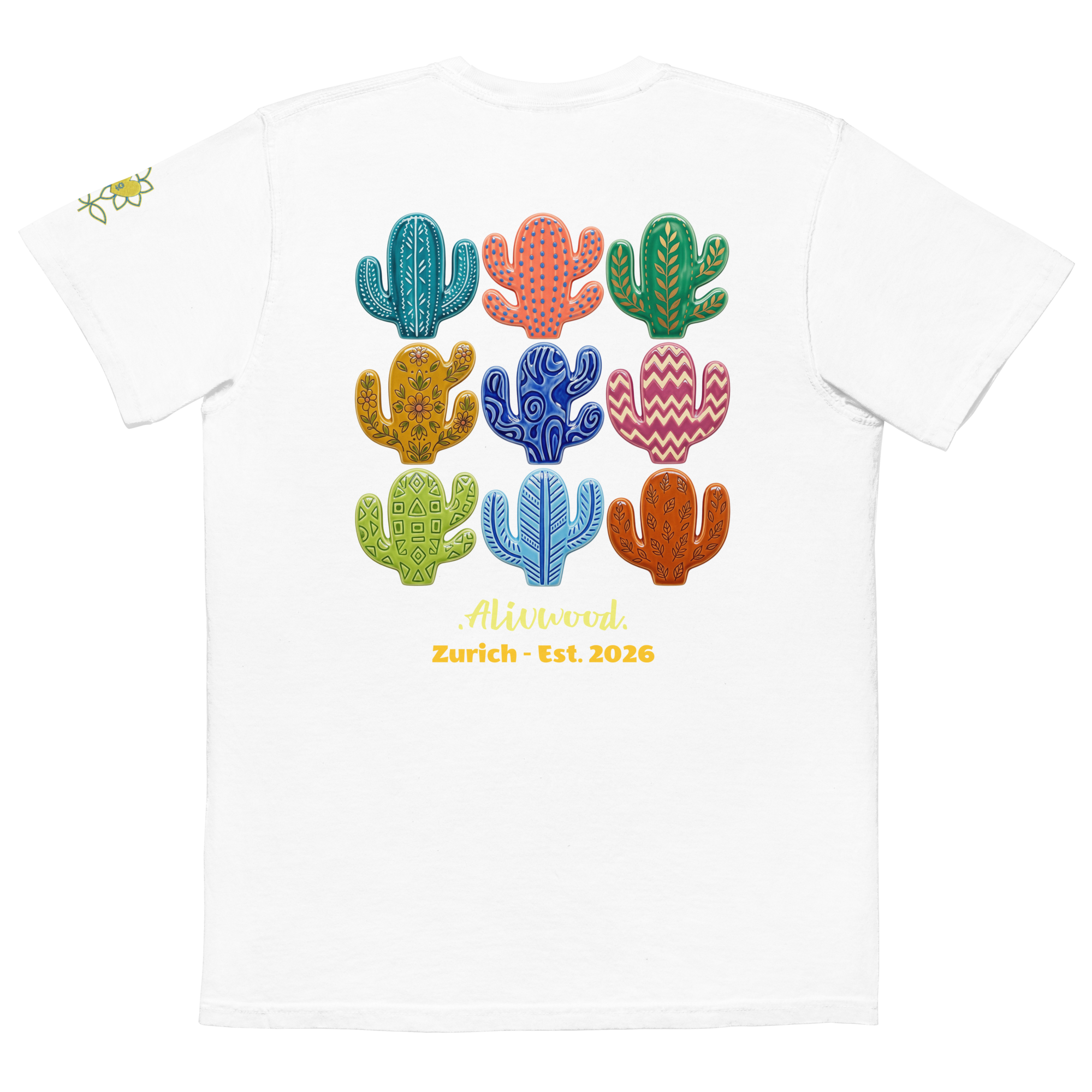 Cactus Home decor Unisex garment-dyed pocket t-shirt - Alivwood