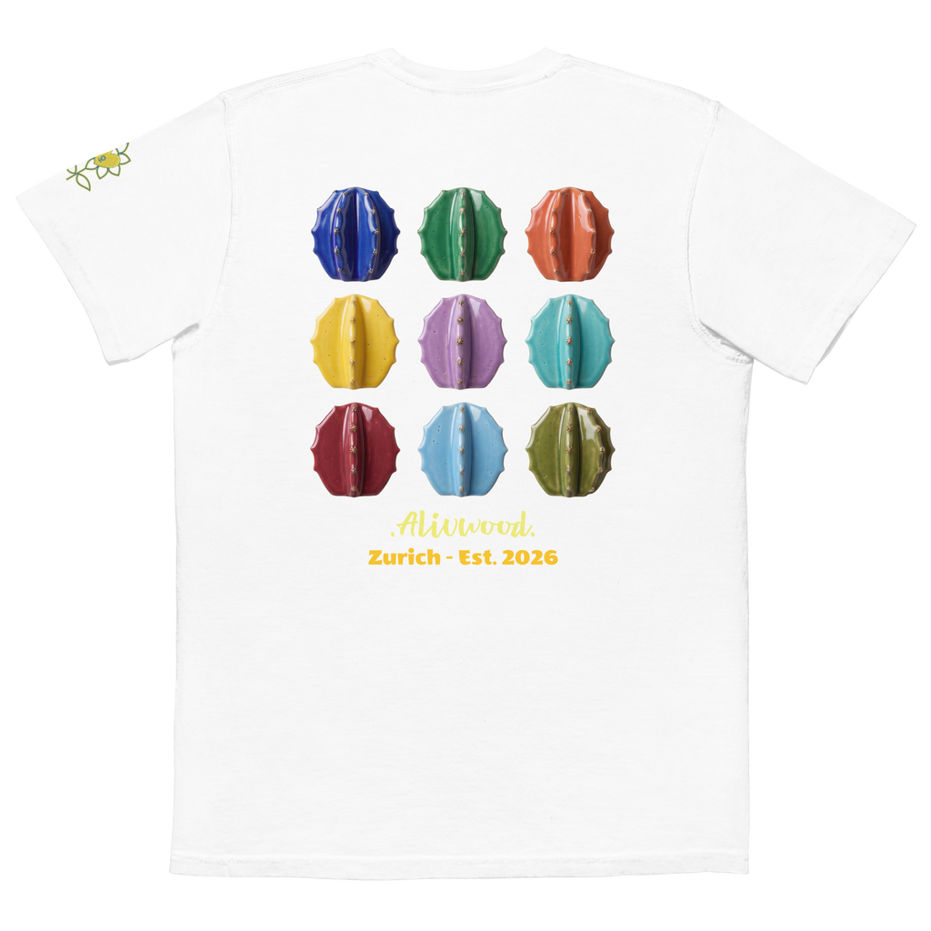 Cactus Vase Home decor Unisex garment-dyed pocket t-shirt - Alivwood