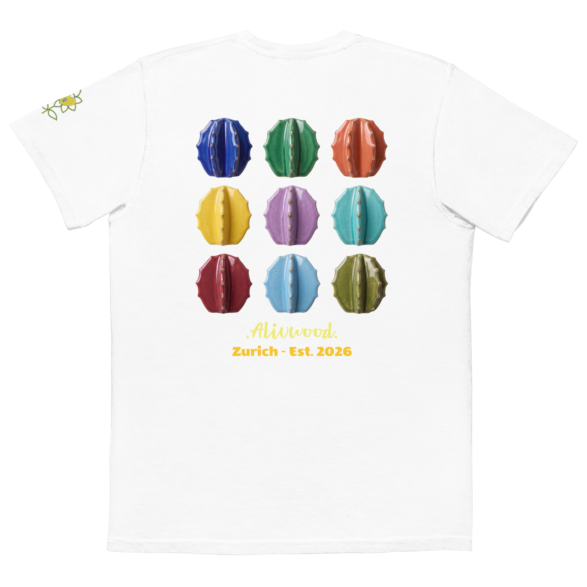 Cactus Vase Home decor Unisex garment-dyed pocket t-shirt - Alivwood