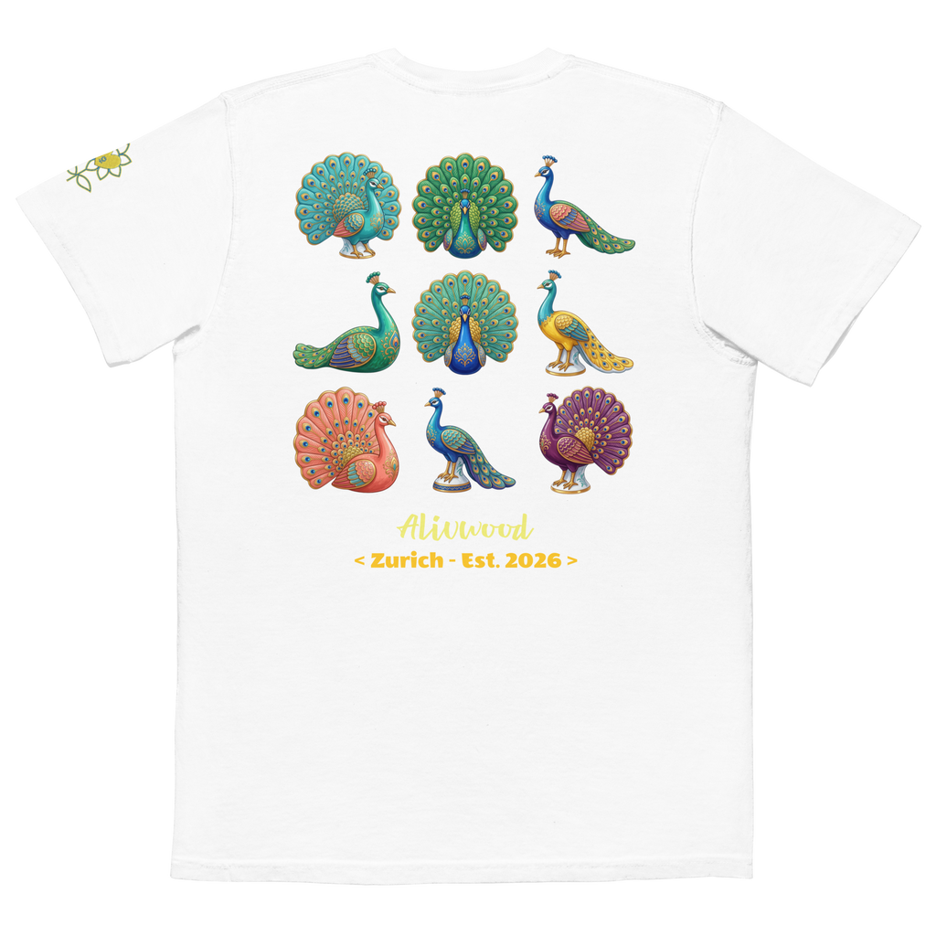 Peacock Home Decor Unisex Garment-Dyed Pocket T-Shirt - Alivwood