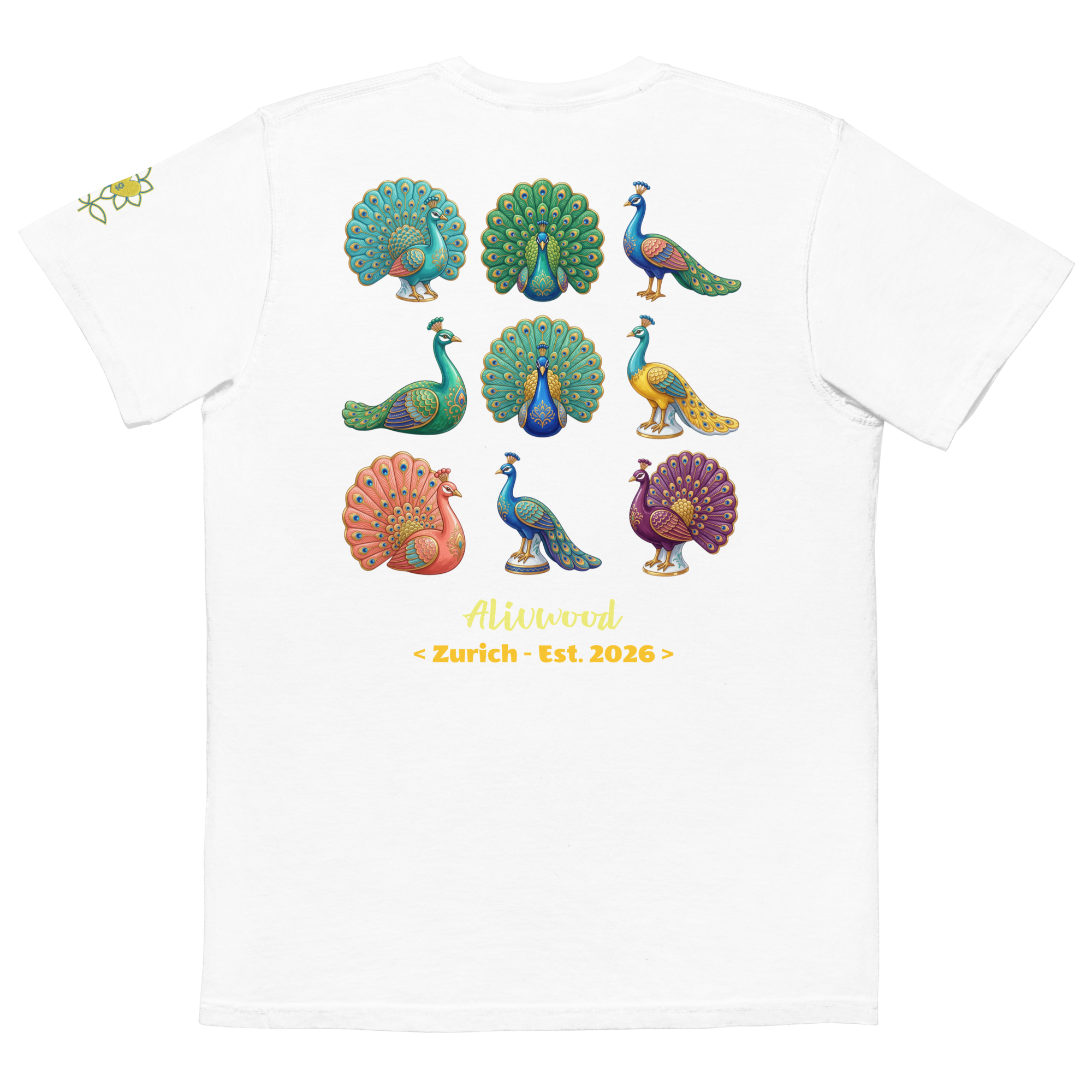 Peacock Home Decor Unisex Garment-Dyed Pocket T-Shirt - Alivwood