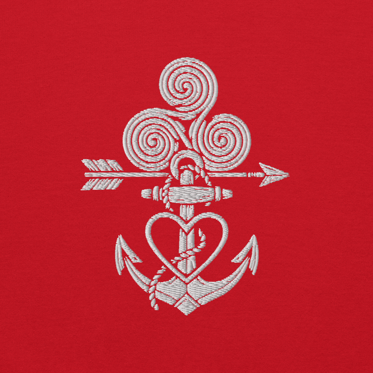 Tatoo AnchorArrowTriskelionHeart Embroidery Unisex Hoodie - Alivwood