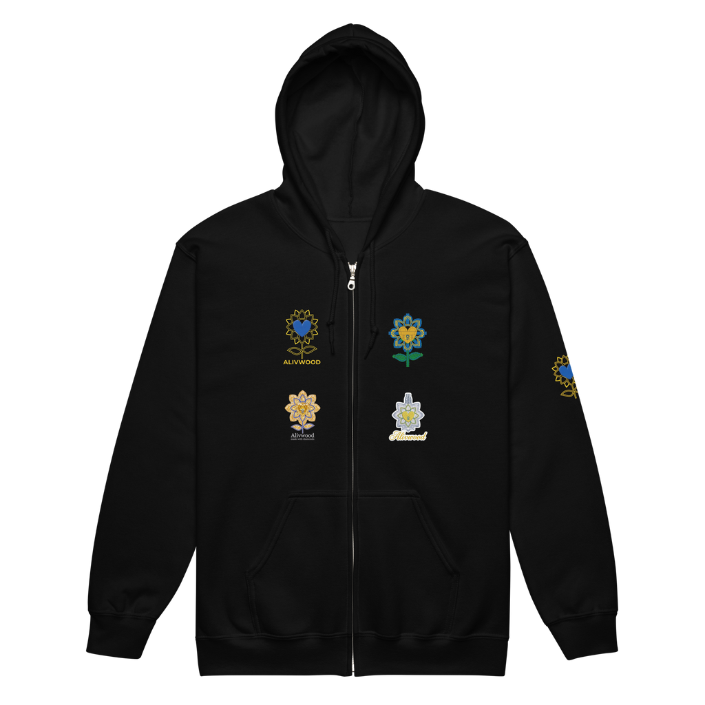 Alivwood4Symbols Unisex heavy blend zip hoodie - Alivwood