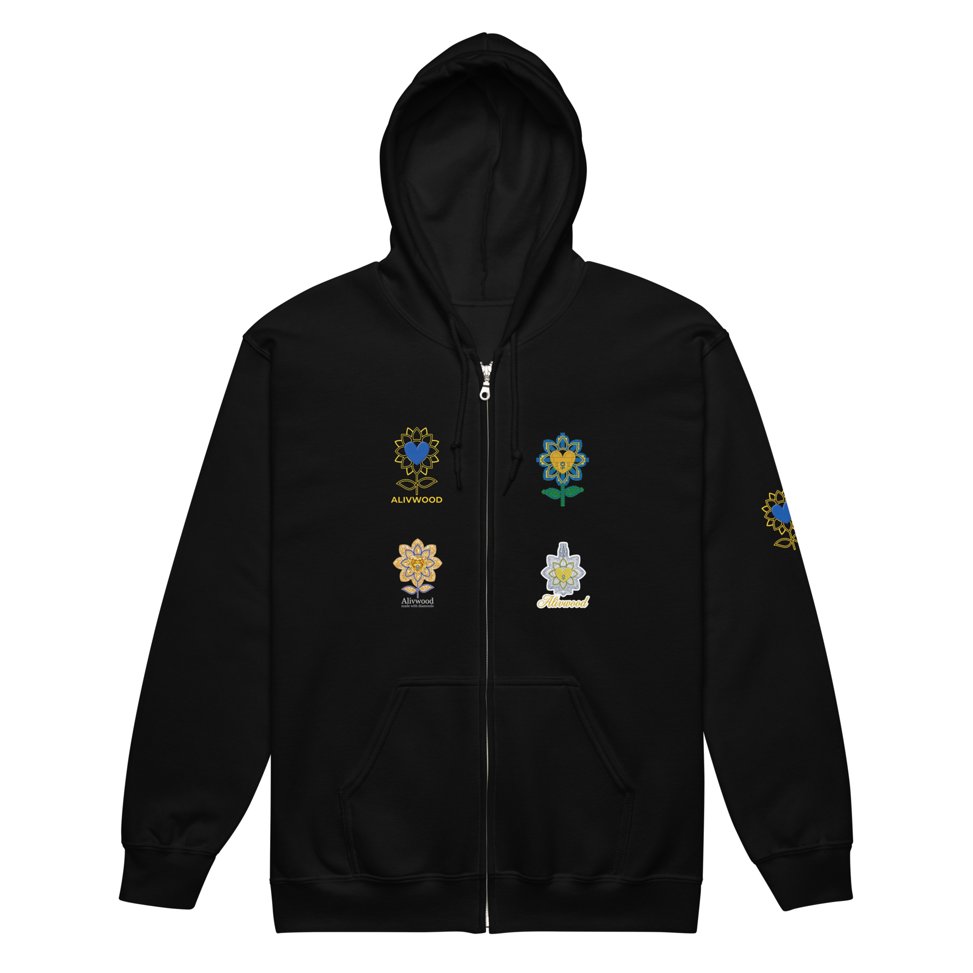 Alivwood4Symbols Unisex heavy blend zip hoodie - Alivwood