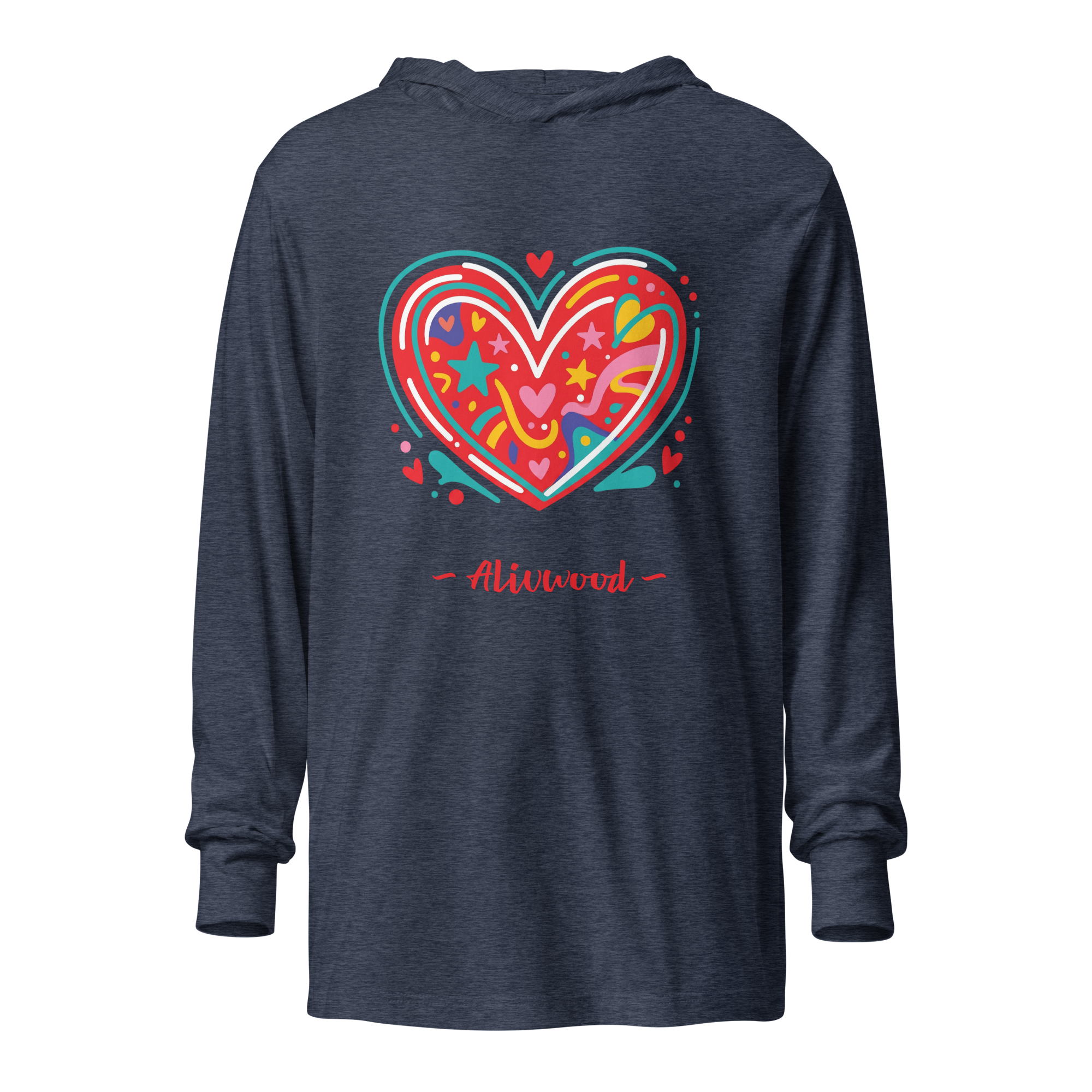 Alivwood Big Heart Hooded Long-Sleeve Tee - Alivwood