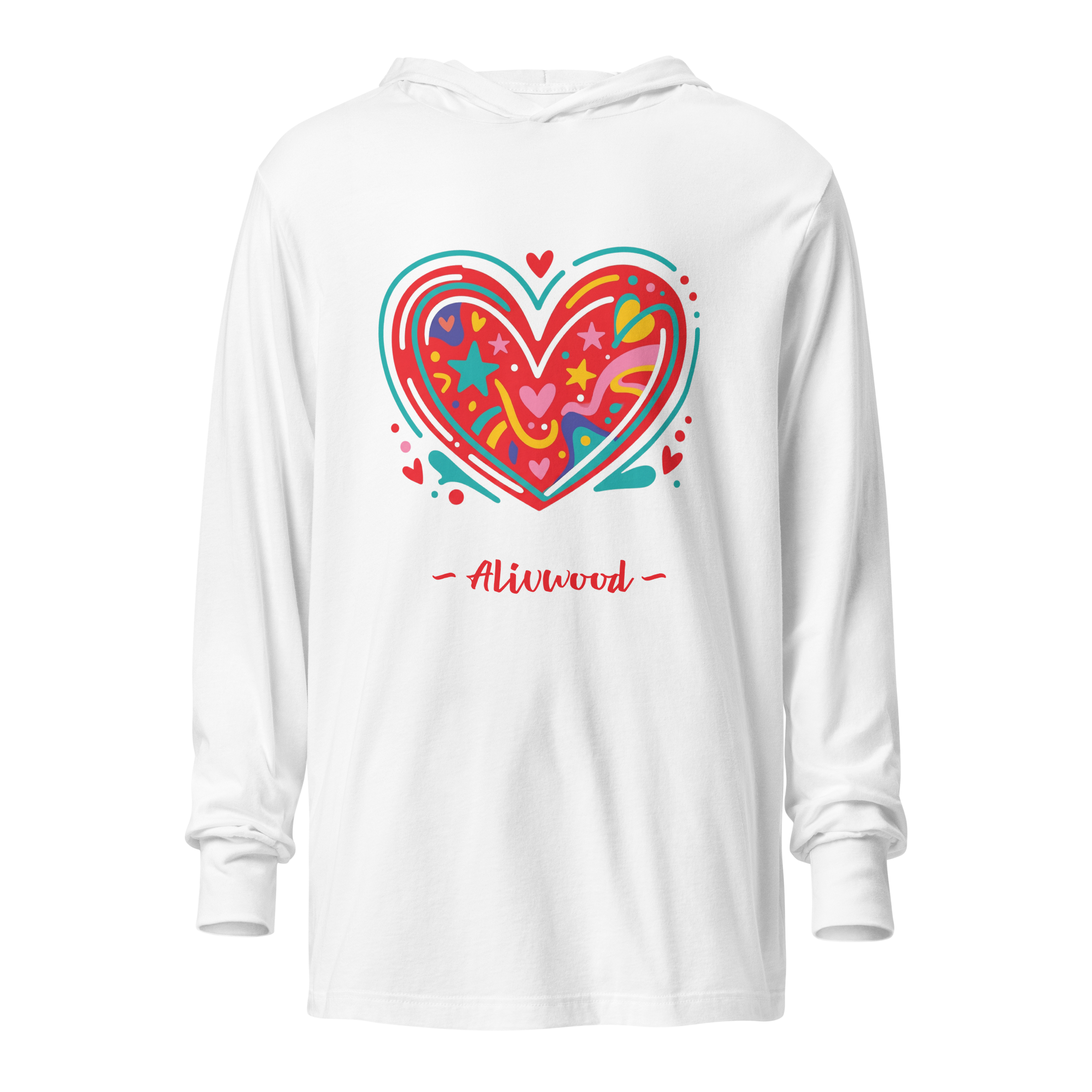 Alivwood Big Heart Hooded Long-Sleeve Tee - Alivwood