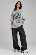 What I am still doing here Unisex organic oversized high neck t-shirt - Alivwood
