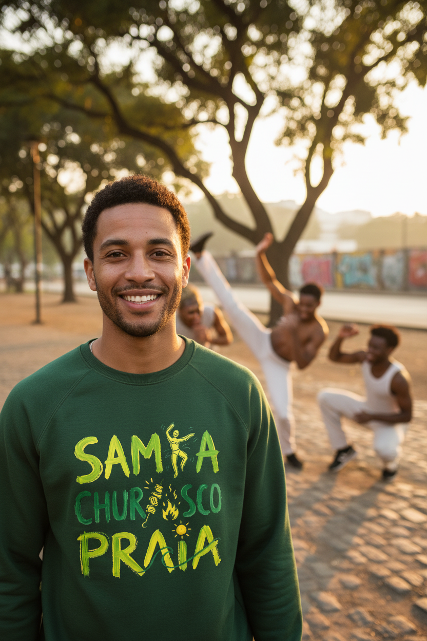 Brazil Samba Unisex organic raglan sweatshirt