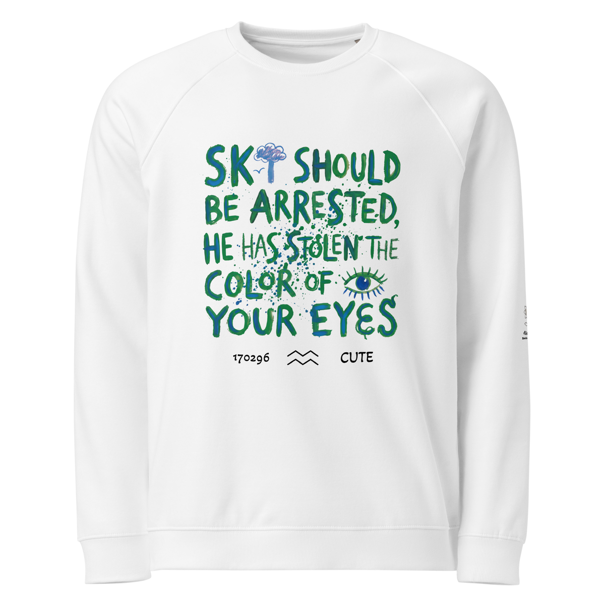 Sky should be arrested Unisex organic raglan sweatshirt - Alivwood