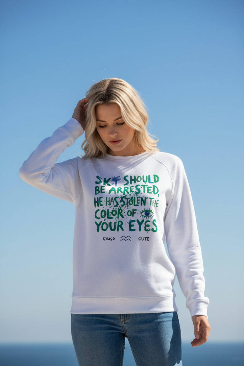 Sky should be arrested Unisex organic raglan sweatshirt - Alivwood