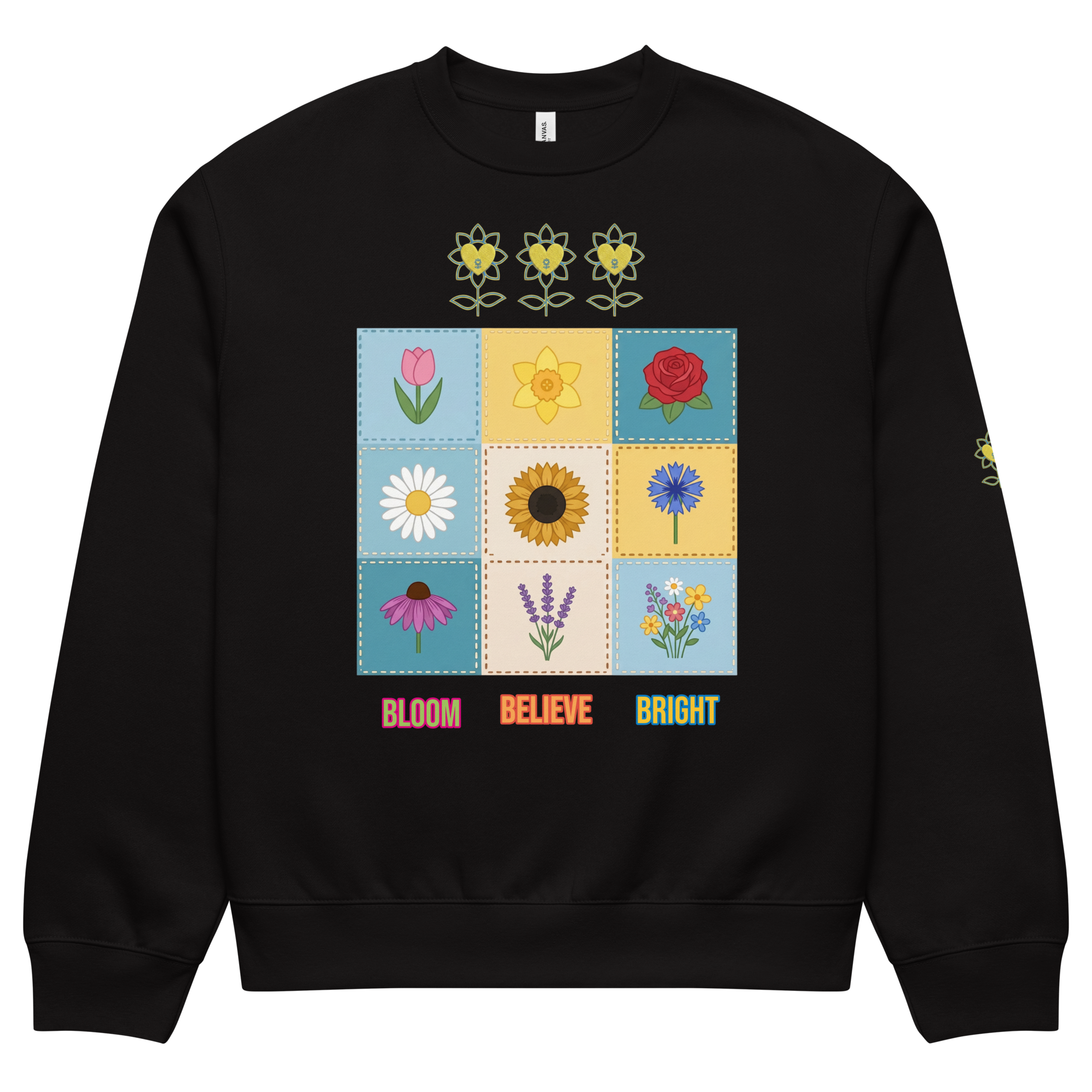 Flower Matrix Oversized heavyweight sweatshirt - Alivwood