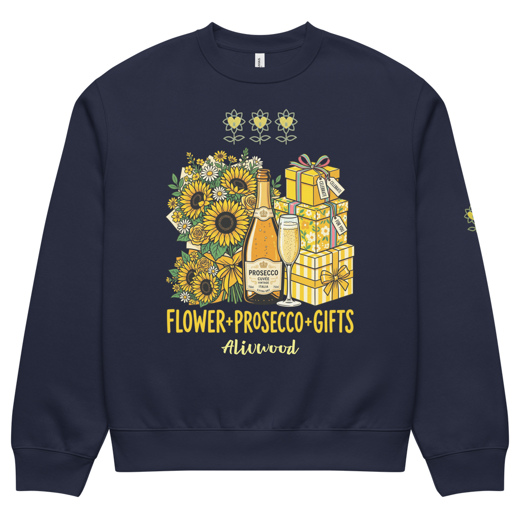 Flower+Prosecco+Gifts Oversized heavyweight sweatshirt - Alivwood