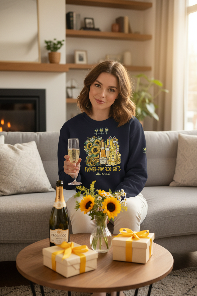 Flower+Prosecco+Gifts Oversized heavyweight sweatshirt - Alivwood