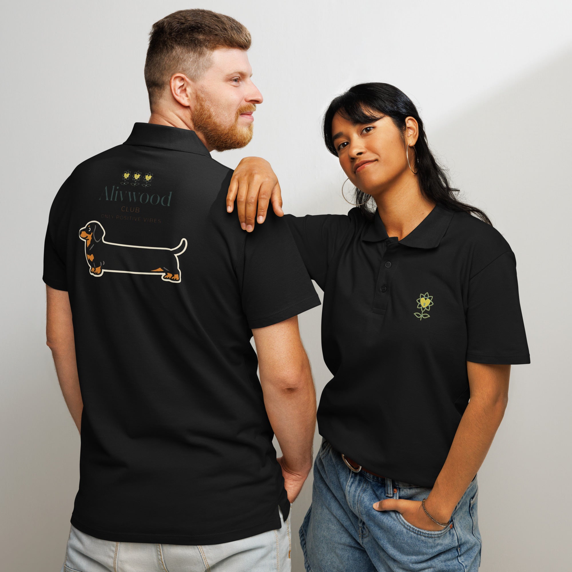 SausageDog Premium pique polo shirt - Alivwood