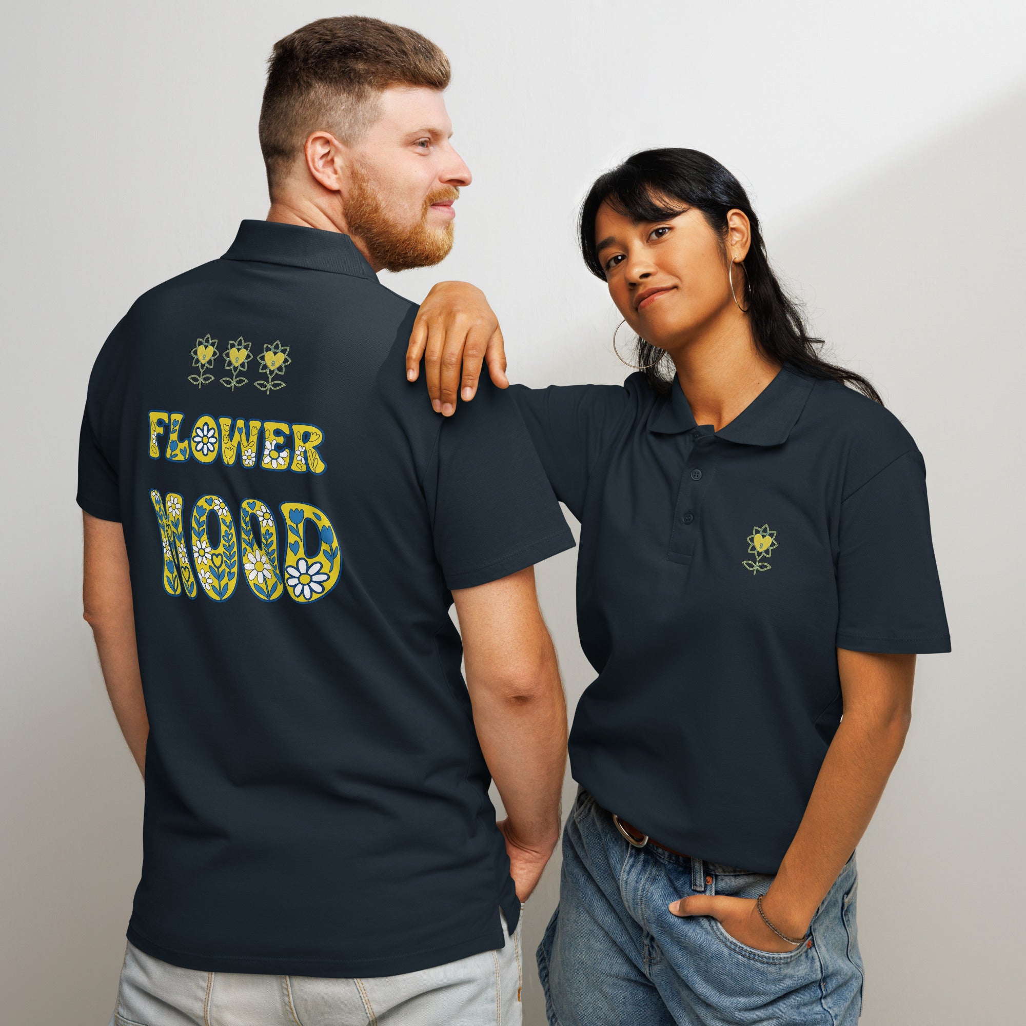 FlowerMood Premium pique polo shirt - Alivwood