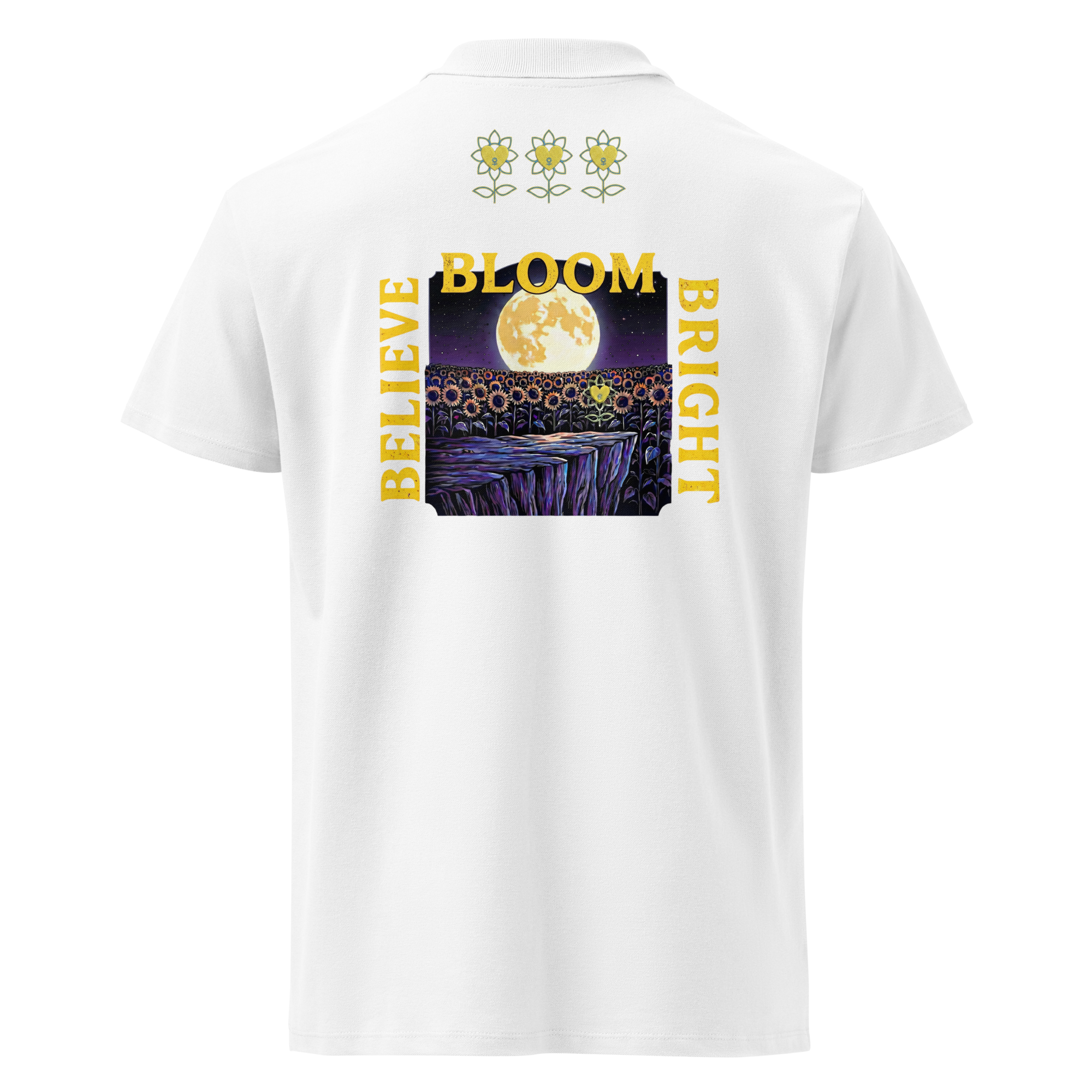MoonFlower Premium pique polo shirt - Alivwood