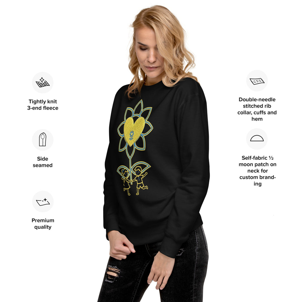 FlowerWithKids Unisex Premium Sweatshirt UA - Alivwood