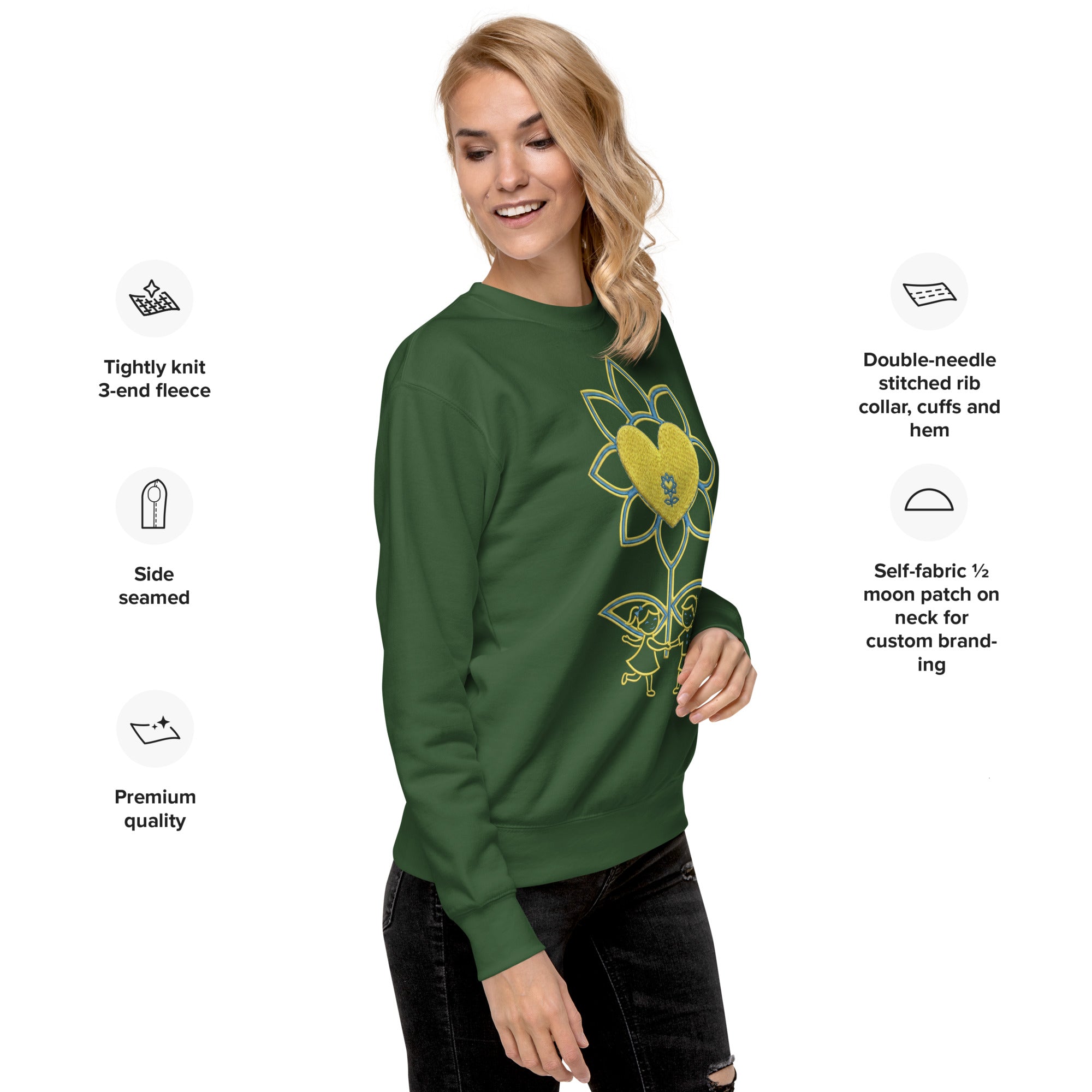 FlowerWithKids Unisex Premium Sweatshirt UA - Alivwood