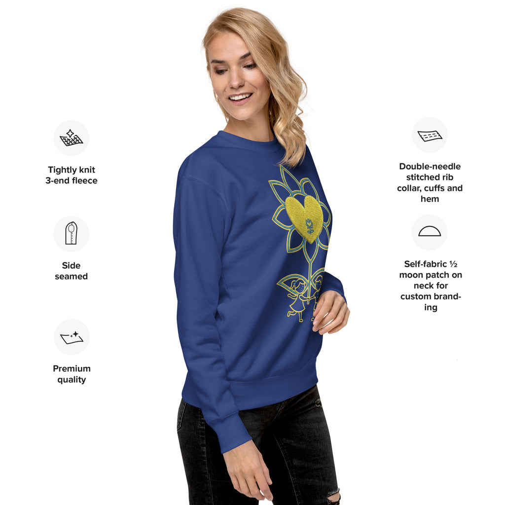 FlowerWithKids Unisex Premium Sweatshirt UA - Alivwood