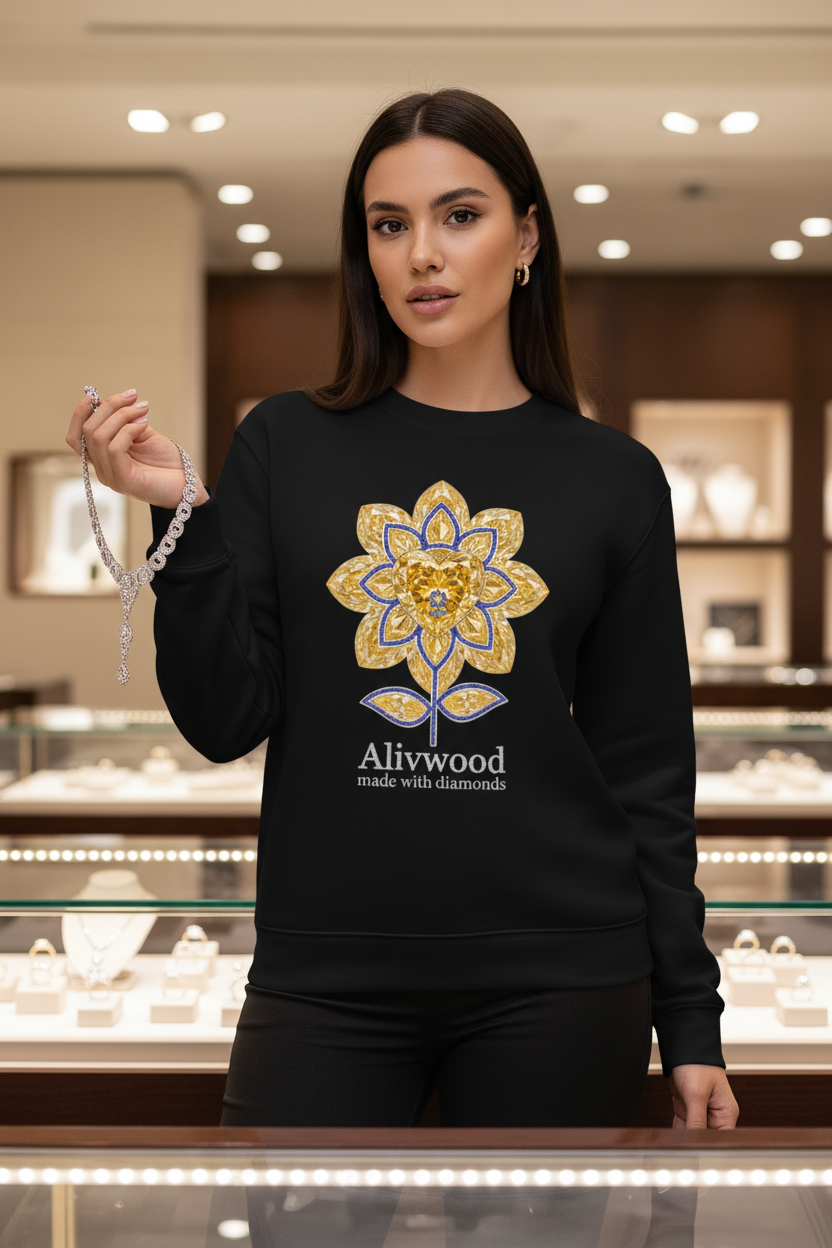 Alivwood Signature Made with Diamonds Sweatshirt - Alivwood