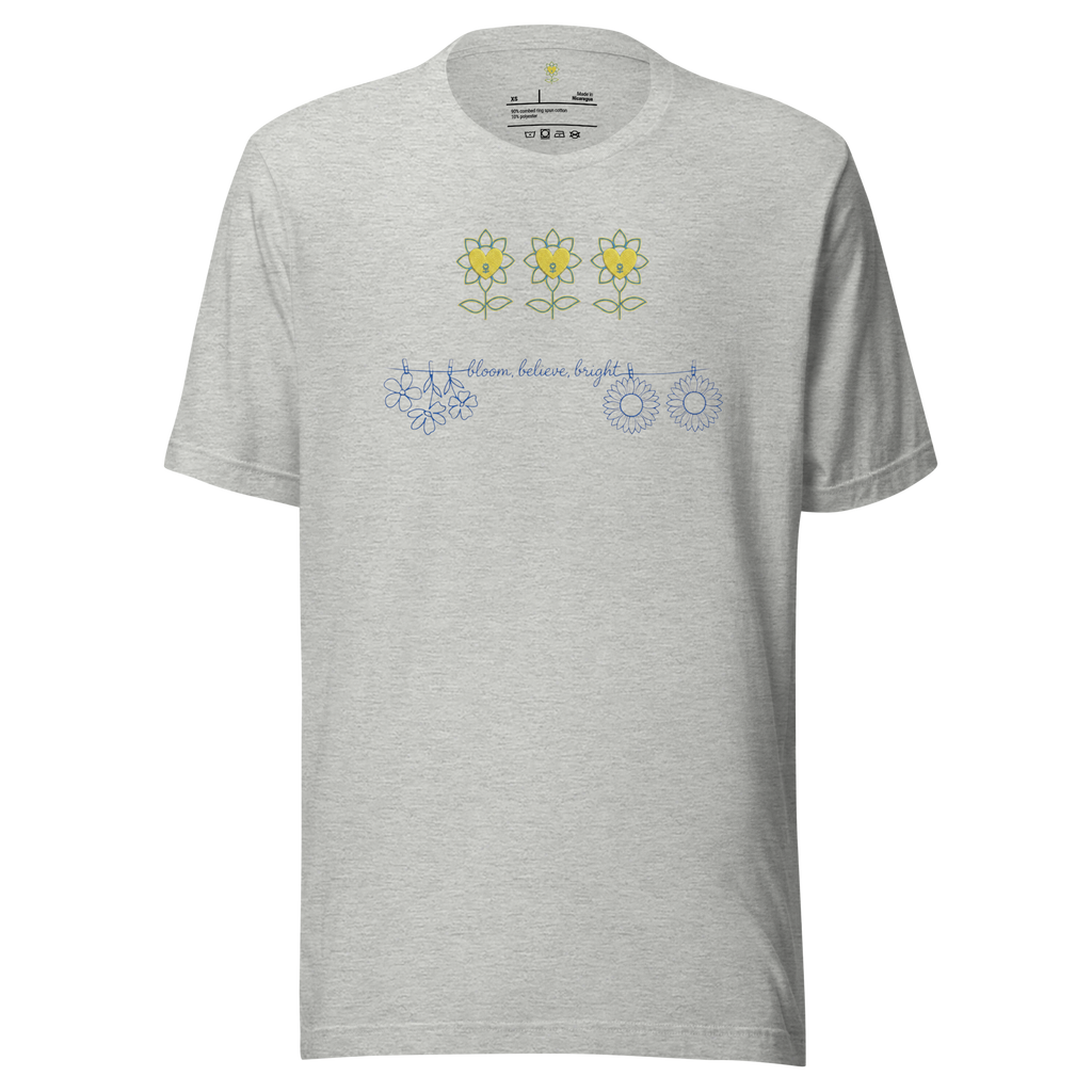 BloomBelieveBright Unisex t-shirt - Alivwood