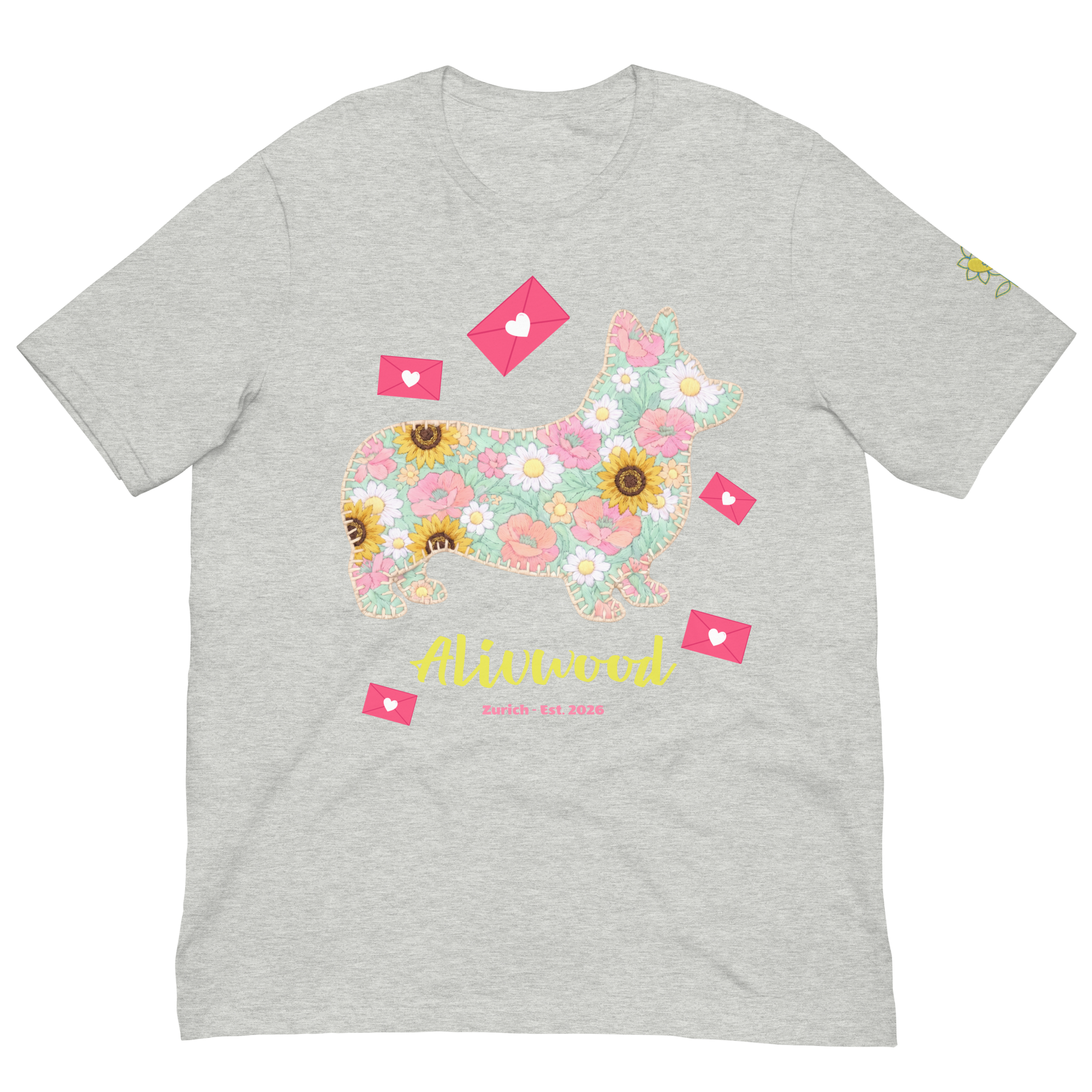 Flower Dog Unisex t-shirt - Alivwood
