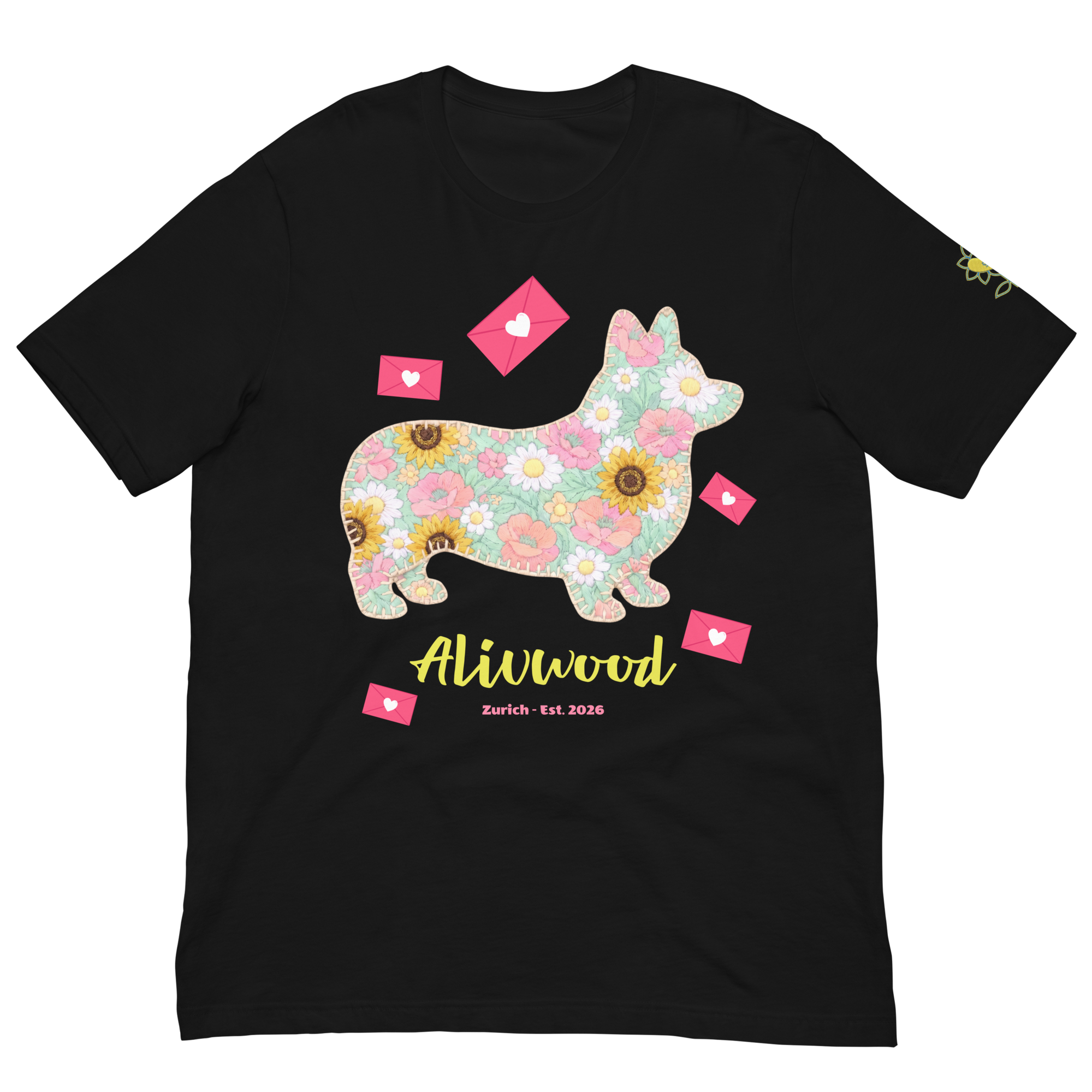 Flower Dog Unisex t-shirt - Alivwood
