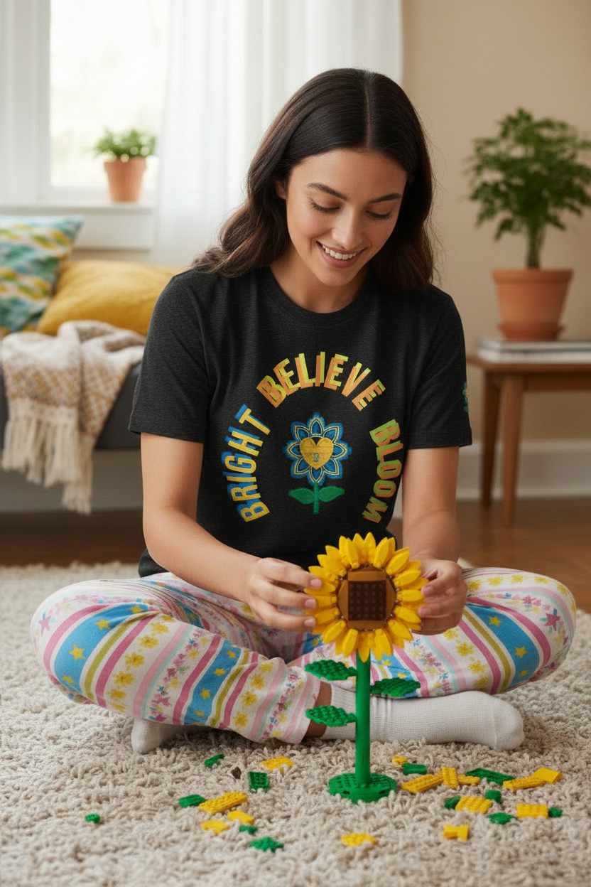 Bloom Believe Bright Bricks Tee - Alivwood