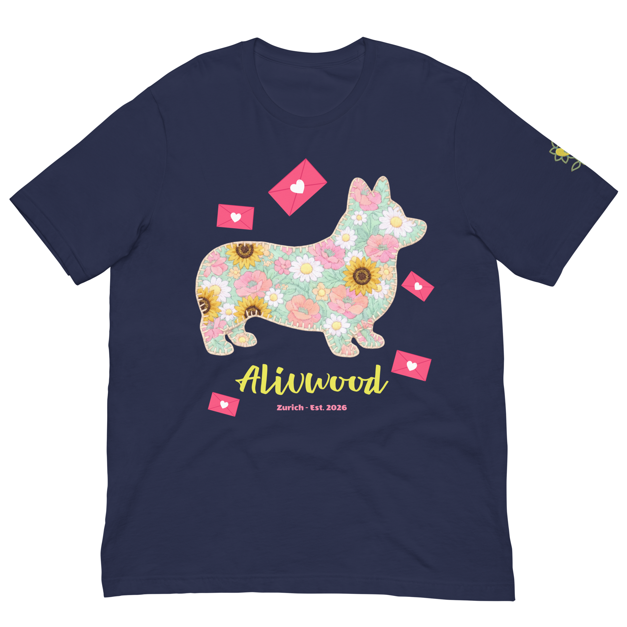Flower Dog Unisex t-shirt - Alivwood